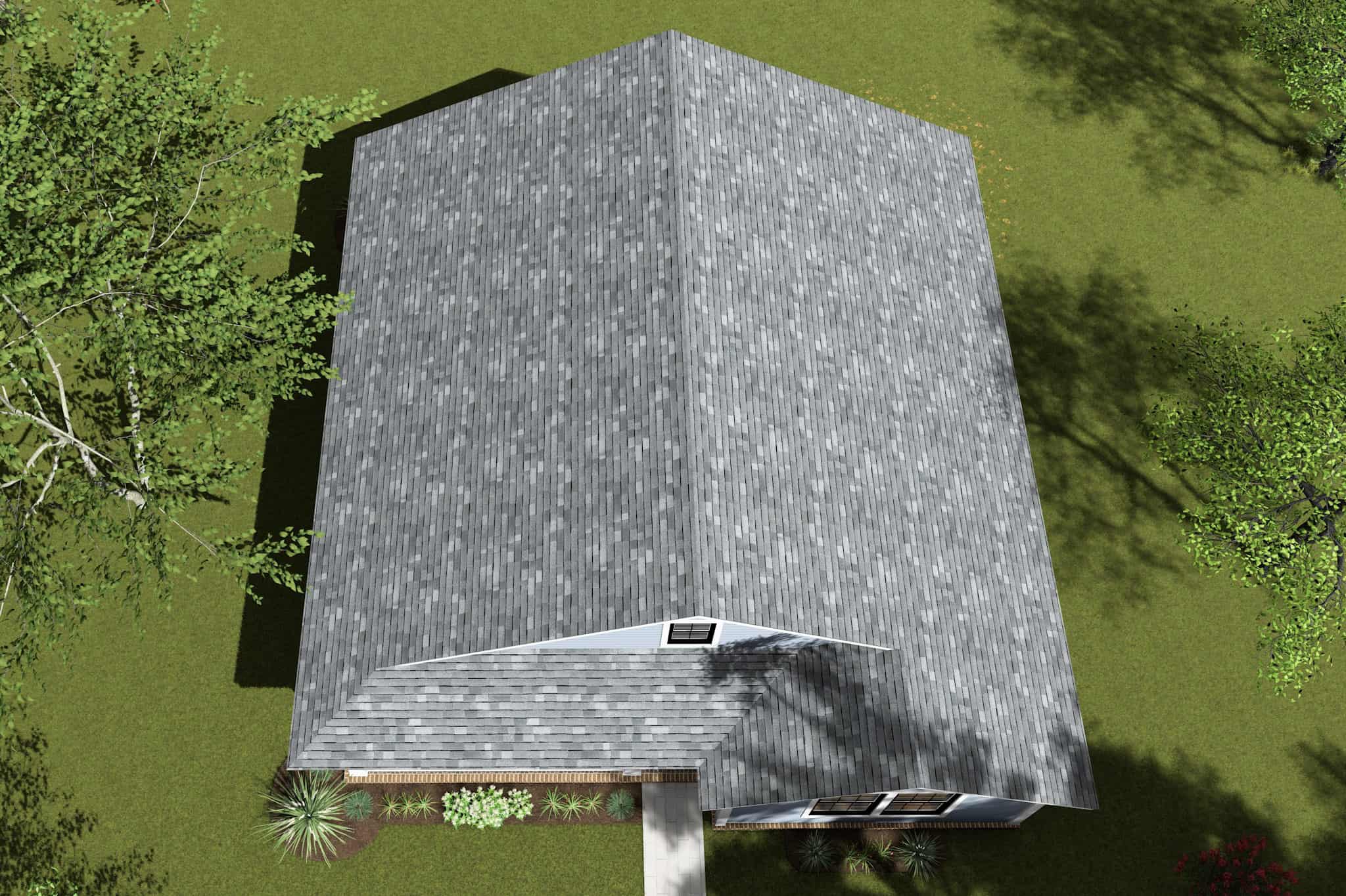 Aerial View of this 2-Bedroom,997 Sq Ft Plan -178-1423
