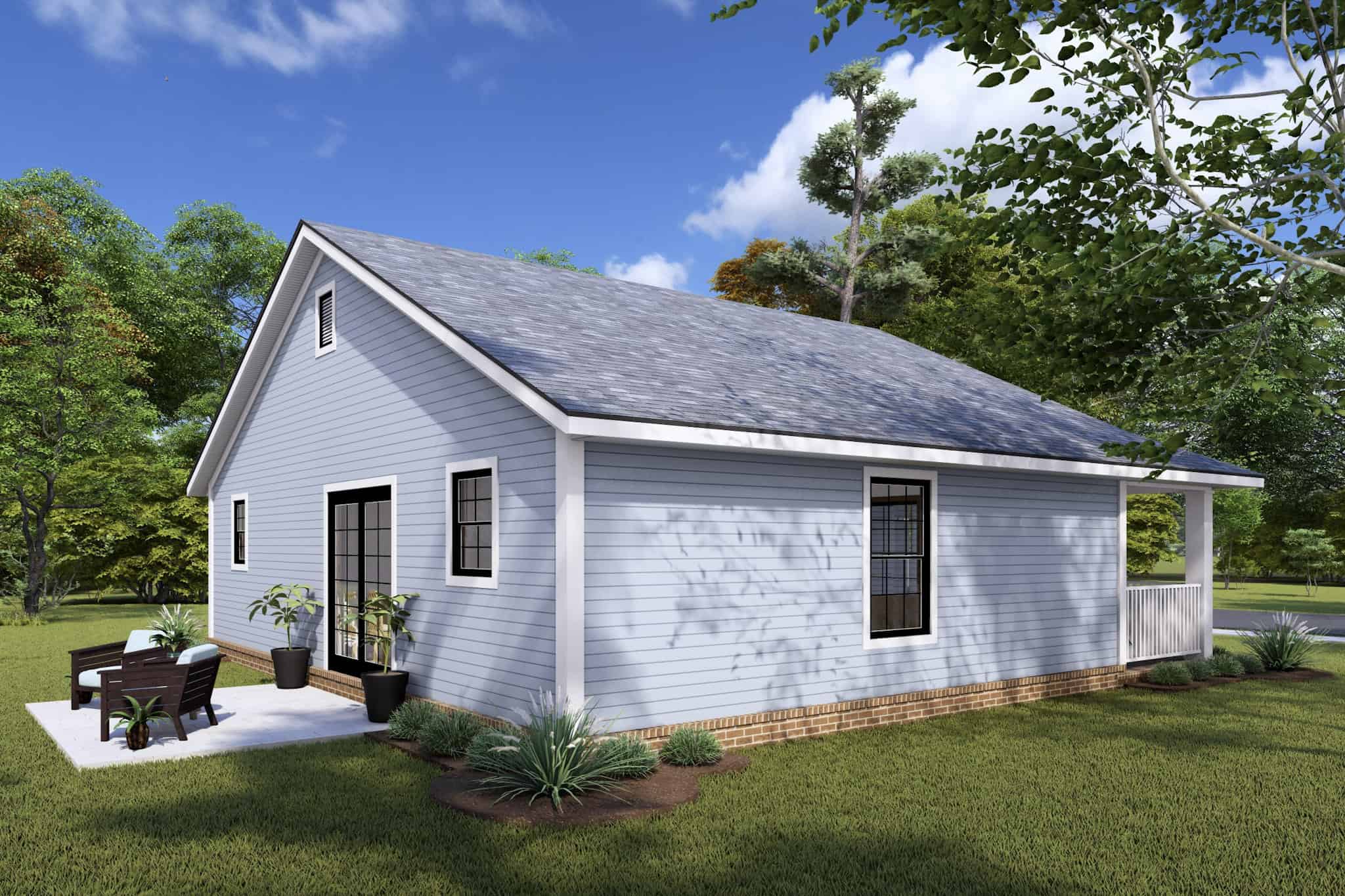 Rear View of this 2-Bedroom,997 Sq Ft Plan -178-1423