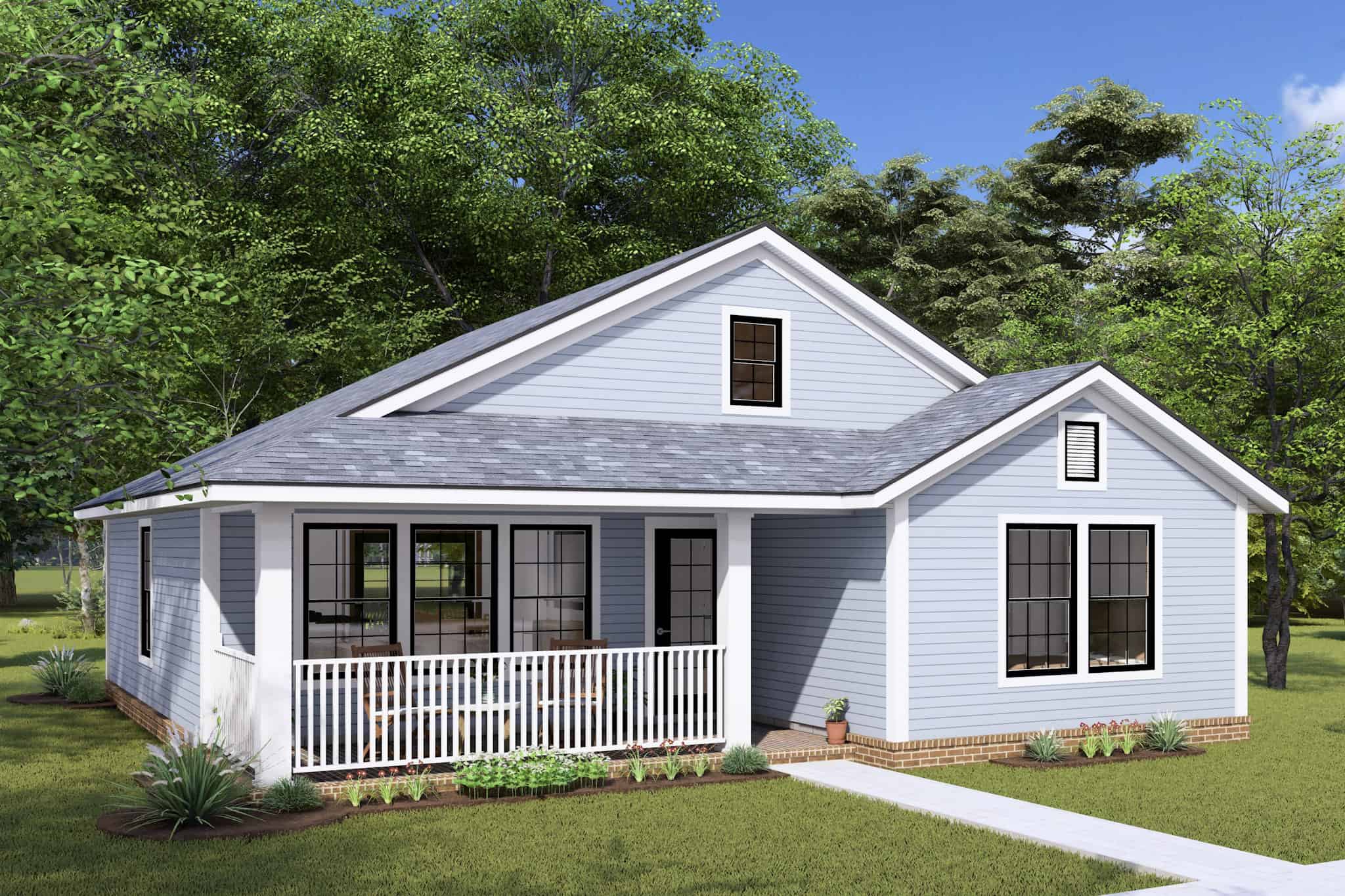 Front elevation of Cottage home (ThePlanCollection: House Plan #178-1423)