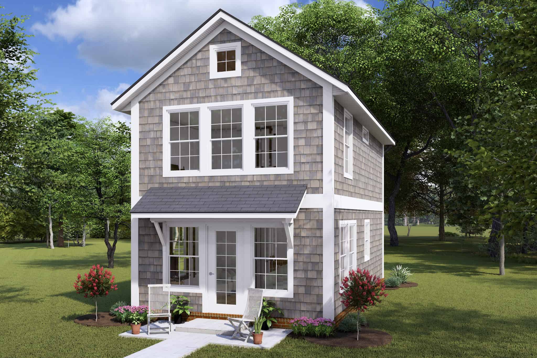 Front elevation of Cottage home (ThePlanCollection: House Plan #178-1424)