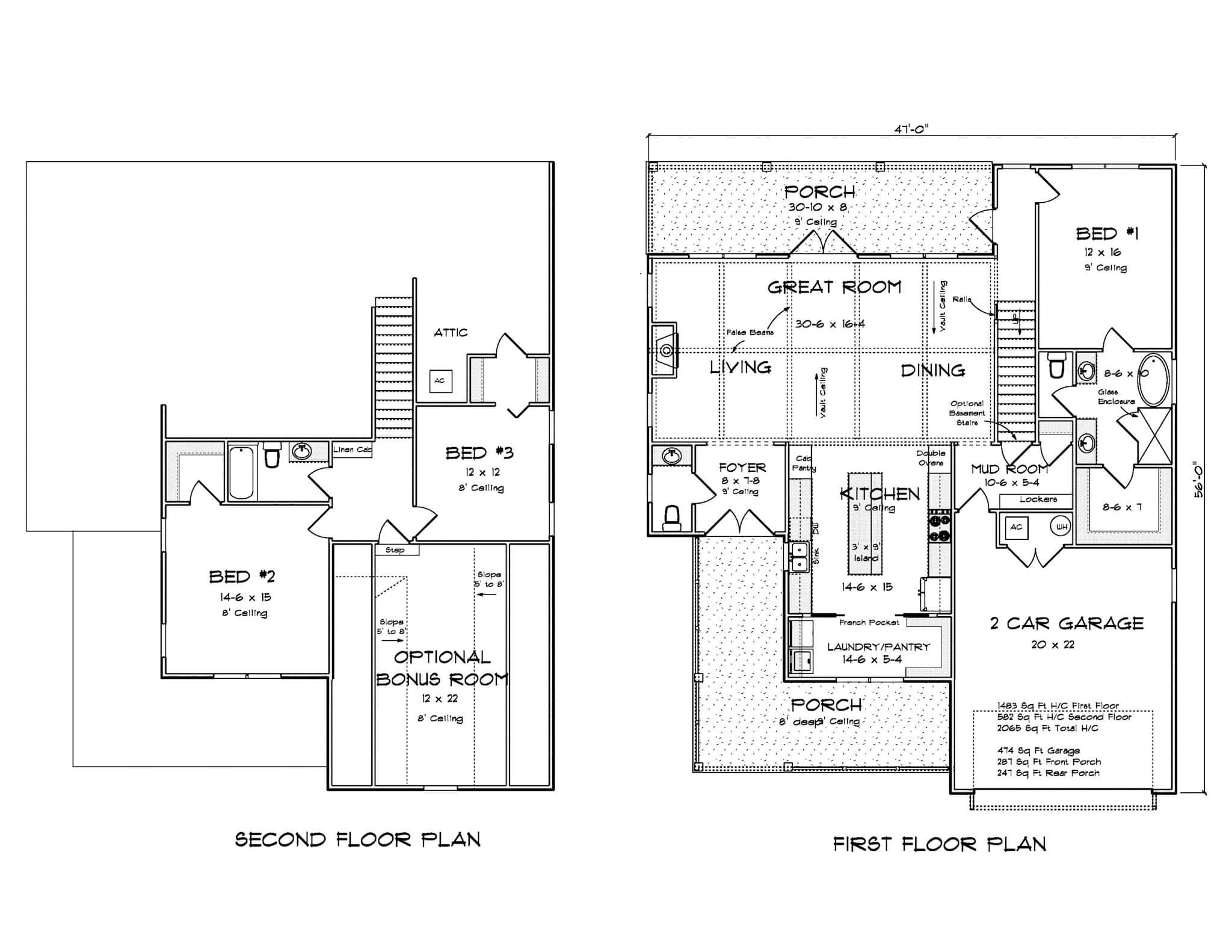 Main Level of Farmhouse Plan #178-1425