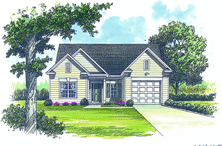 Front elevation of Traditional home (ThePlanCollection: House Plan #180-1001)