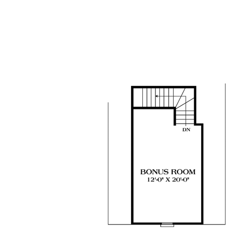 Floor Plan Bonus Room of Cottage Plan #180-1002