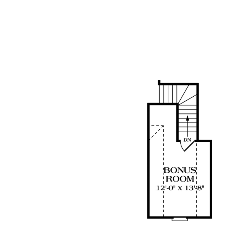 Floor Plan Bonus Room of Traditional Plan #180-1003