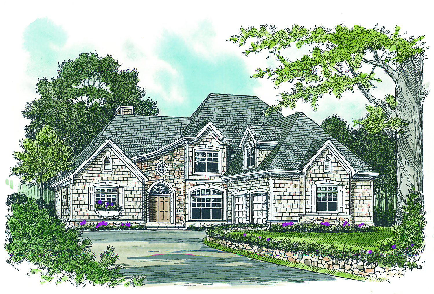 Front View of this 3-Bedroom, 2443 Sq Ft Plan - 180-1009