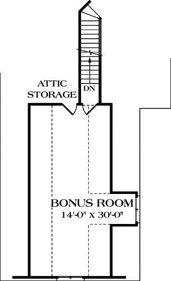 Floor Plan Bonus Room of Ranch Plan #180-1011