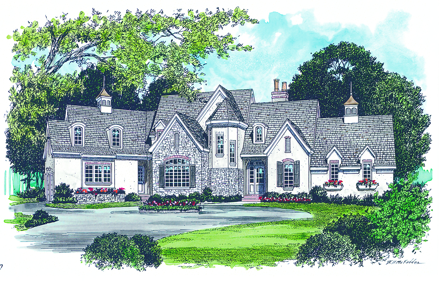Front View of this 3-Bedroom, 3462 Sq Ft Plan - 180-1015