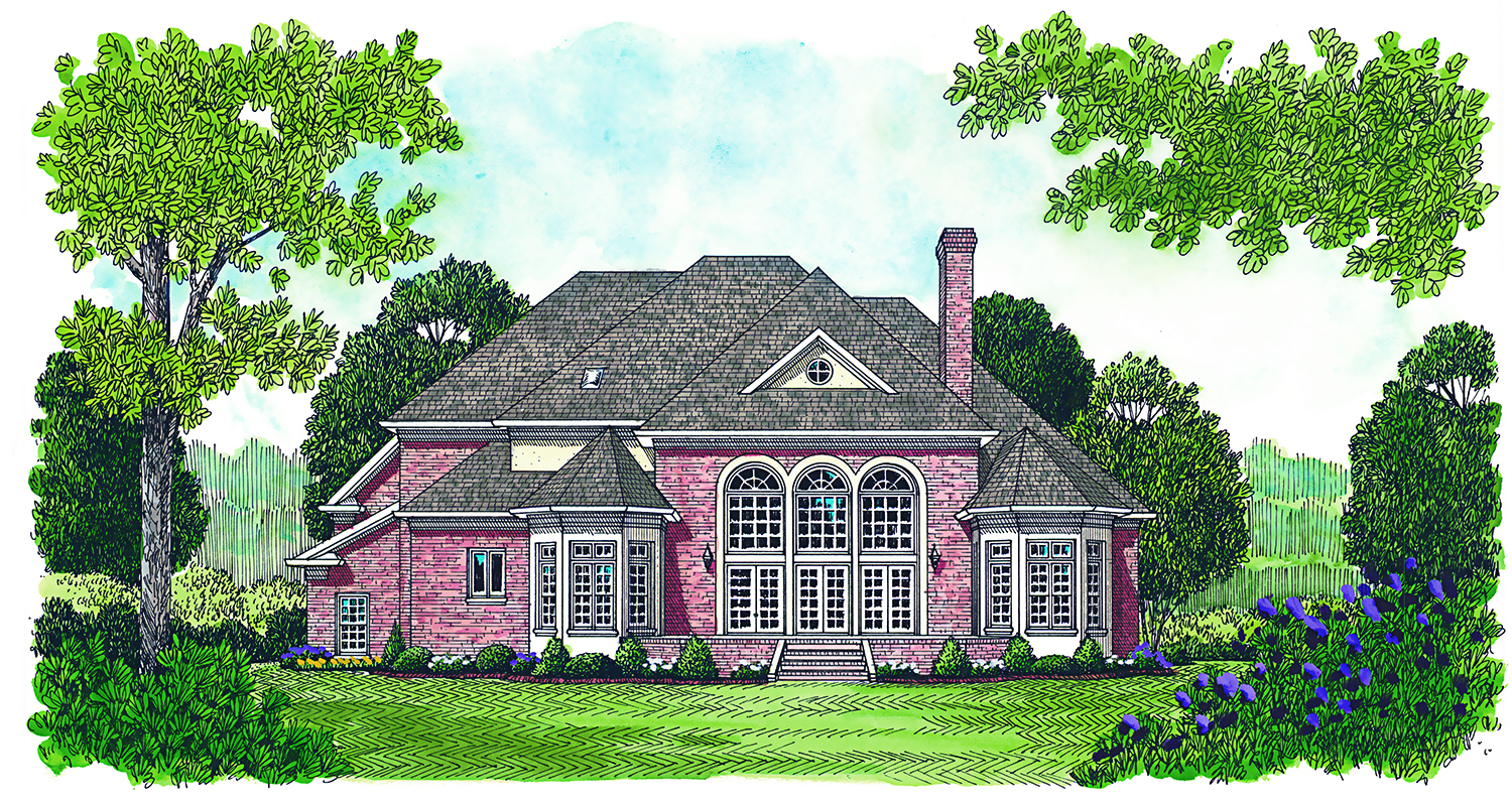 Rear View of this 4-Bedroom, 3226 Sq Ft Plan - 180-1016