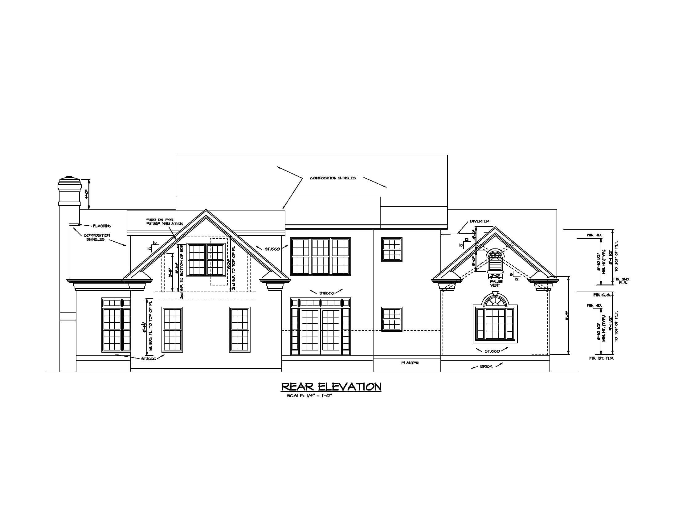 Home Plan Rear Elevation of this 4-Bedroom,3338 Sq Ft Plan -180-1018