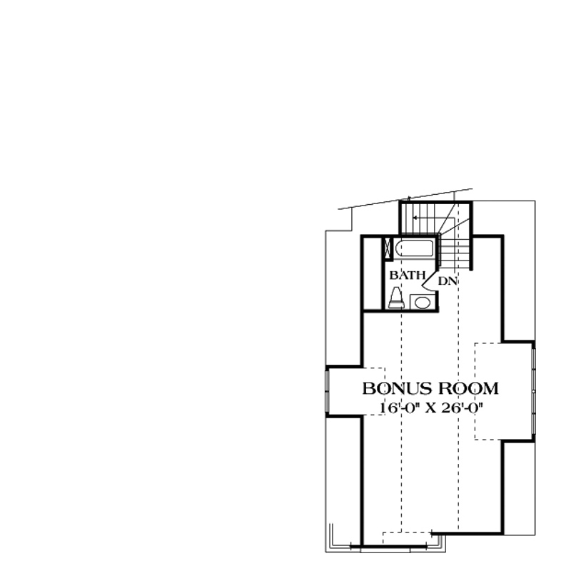 Floor Plan Bonus Room of Country Plan #180-1020