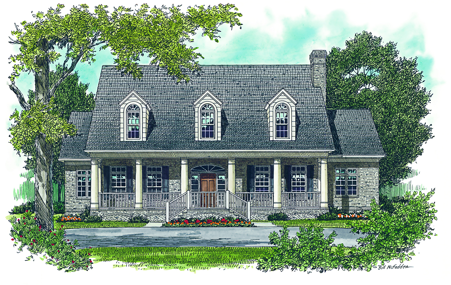 Home Plan Front Elevation of this 5-Bedroom,4176 Sq Ft Plan -180-1024