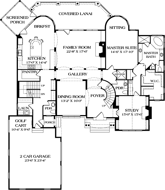 Floor Plan First Story of Cottage Plan #180-1026