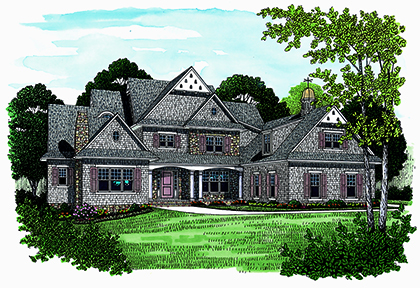Front View of this 5-Bedroom, 6622 Sq Ft Plan - 180-1028