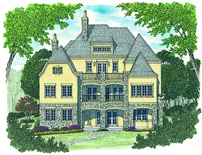 Front View of this 4-Bedroom, 7428 Sq Ft Plan - 180-1032