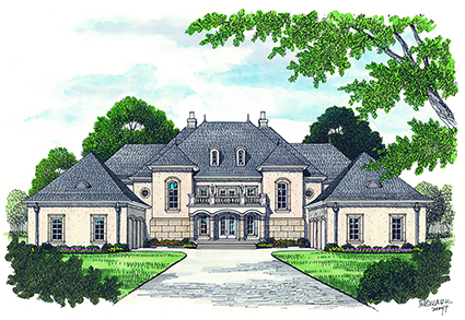 Front View of this 5-Bedroom, 8126 Sq Ft Plan - 180-1033