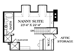 Floor Plan Third Story of Luxury Plan #180-1034