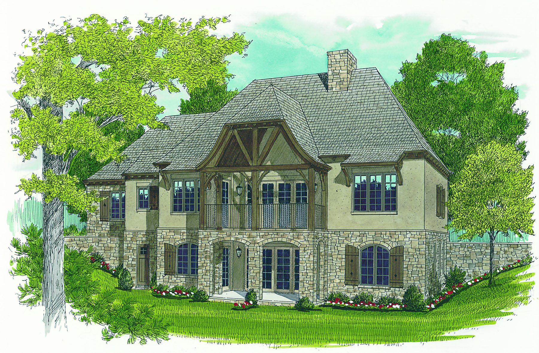 Home Plan Rear Elevation of this 3-Bedroom,2765 Sq Ft Plan -180-1036