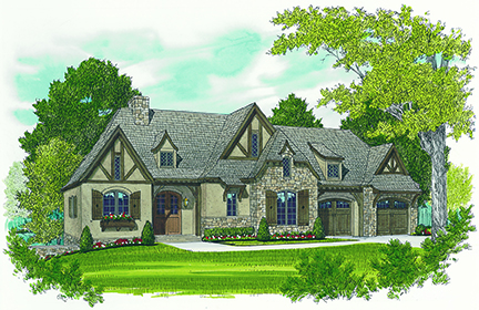 Front elevation of Cottage home (ThePlanCollection: House Plan #180-1036)