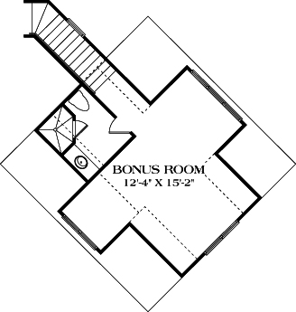 Floor Plan Bonus Room of Arts and Crafts Plan #180-1039