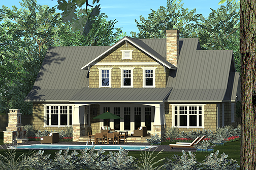 Rear View of this 3-Bedroom, 2494 Sq Ft Plan - 180-1046
