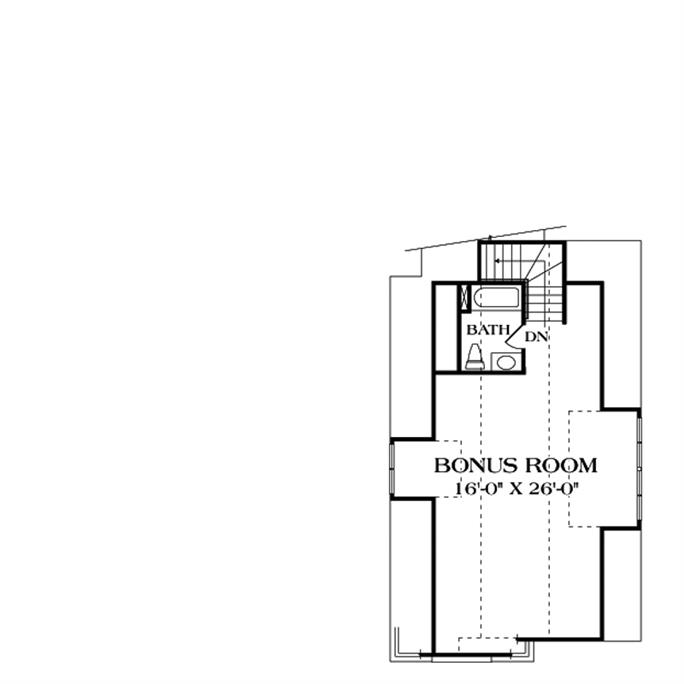 Floor Plan Bonus Room of Craftsman Plan #180-1047