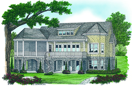Rear View of this 4-Bedroom, 3879 Sq Ft Plan - 180-1048