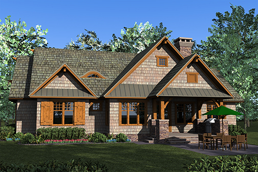 Rear View of this 3-Bedroom, 2074 Sq Ft Plan - 180-1049
