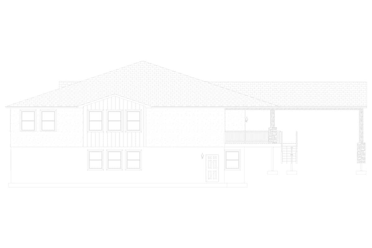 Home Plan Left Elevation of this 2-Bedroom,2477 Sq Ft Plan -187-1000
