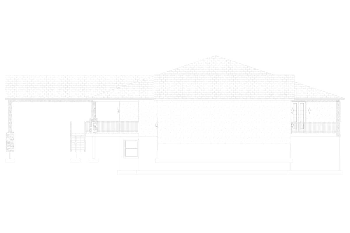 Home Plan Right Elevation of this 2-Bedroom,2477 Sq Ft Plan -187-1000