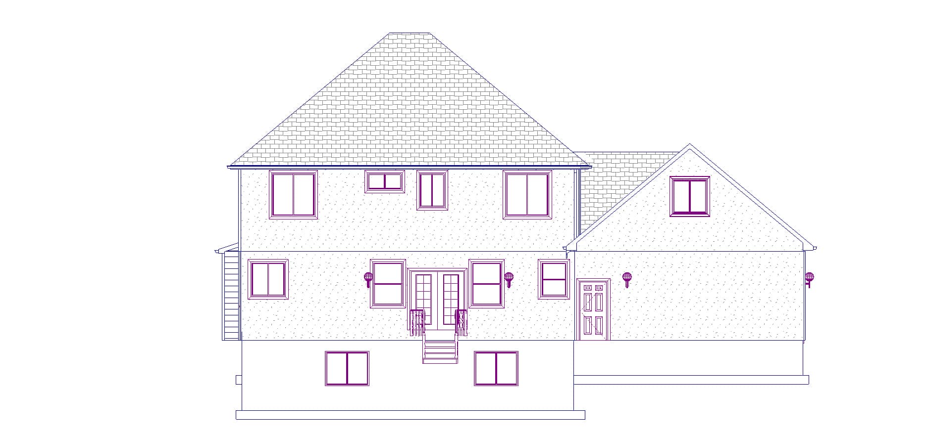 Home Plan Rear Elevation of this 6-Bedroom,3296 Sq Ft Plan -187-1001