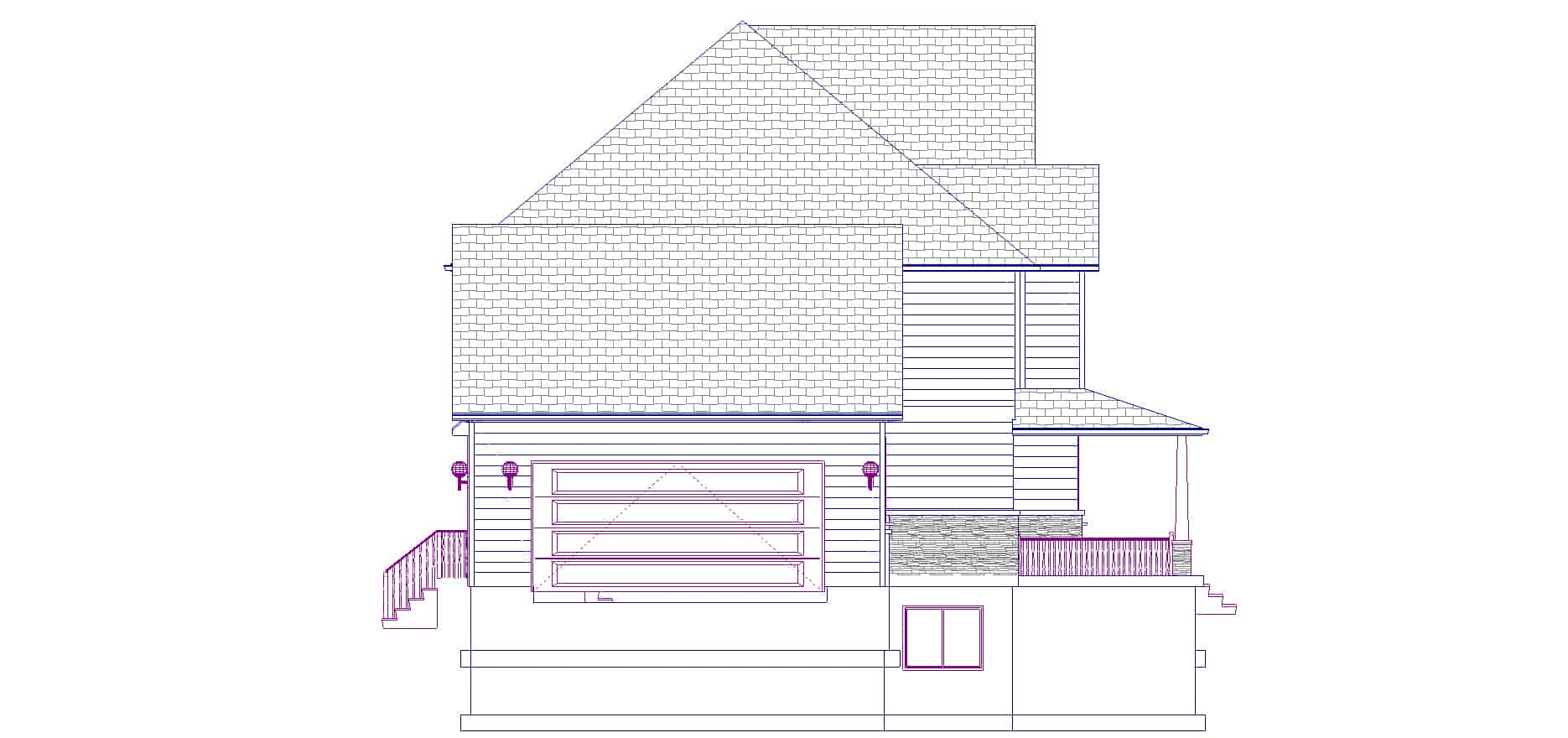 Home Plan Left Elevation of this 6-Bedroom,3296 Sq Ft Plan -187-1001