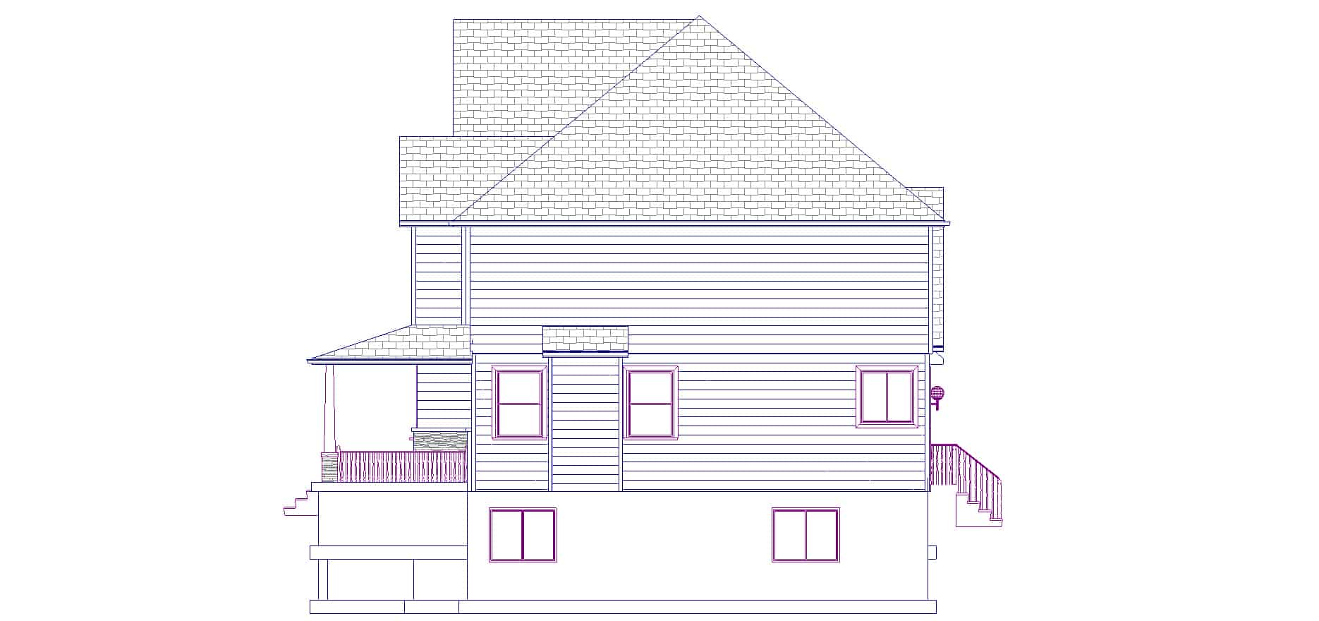Home Plan Right Elevation of this 6-Bedroom,3296 Sq Ft Plan -187-1001