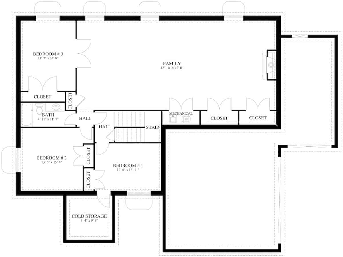 Basement of Tuscan Plan #187-1004