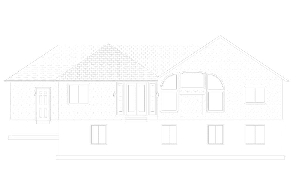 Home Plan Rear Elevation of this 2-Bedroom,1831 Sq Ft Plan -187-1004