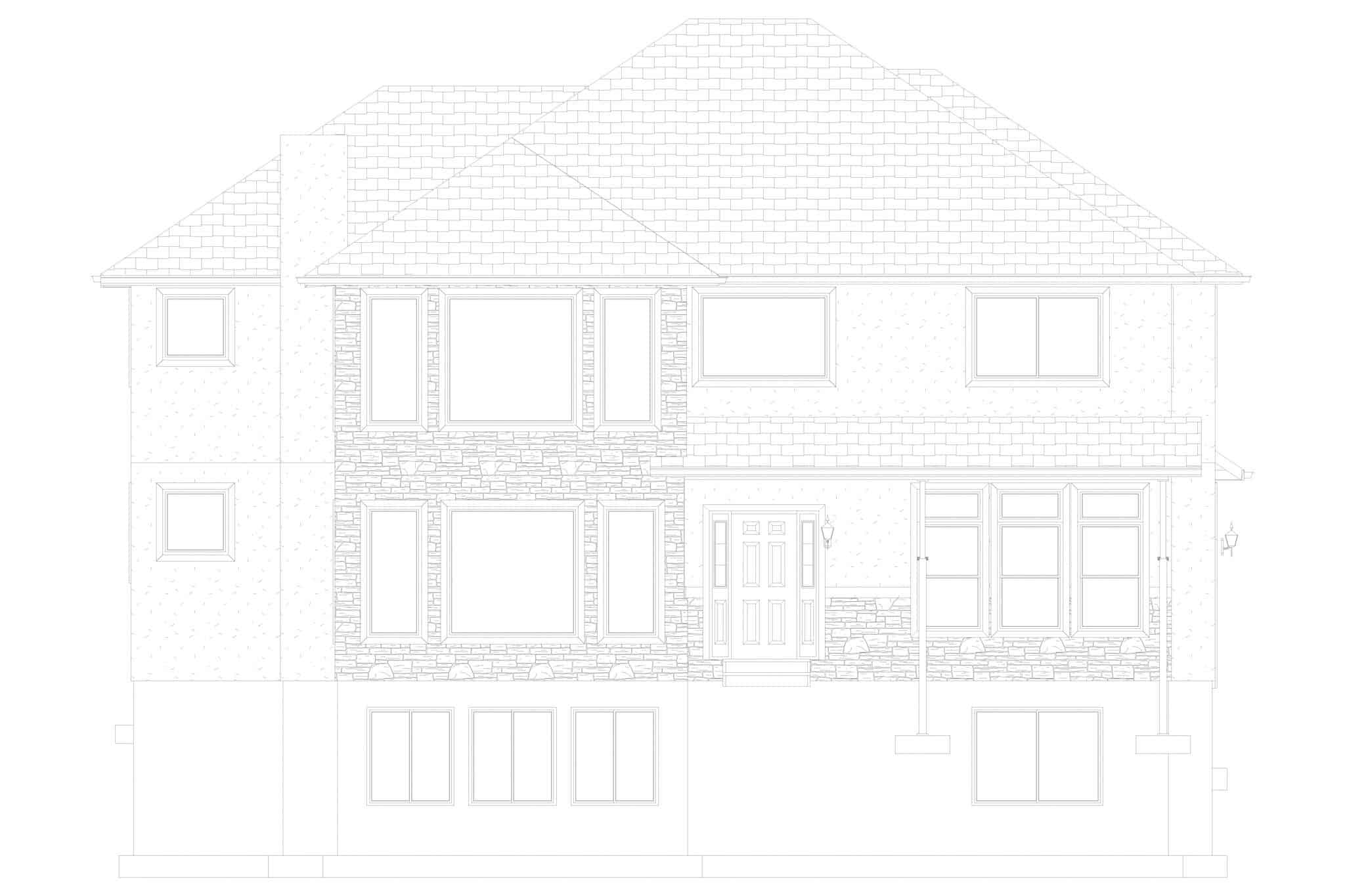 Home Plan Front Elevation of this 3-Bedroom,2664 Sq Ft Plan -187-1005