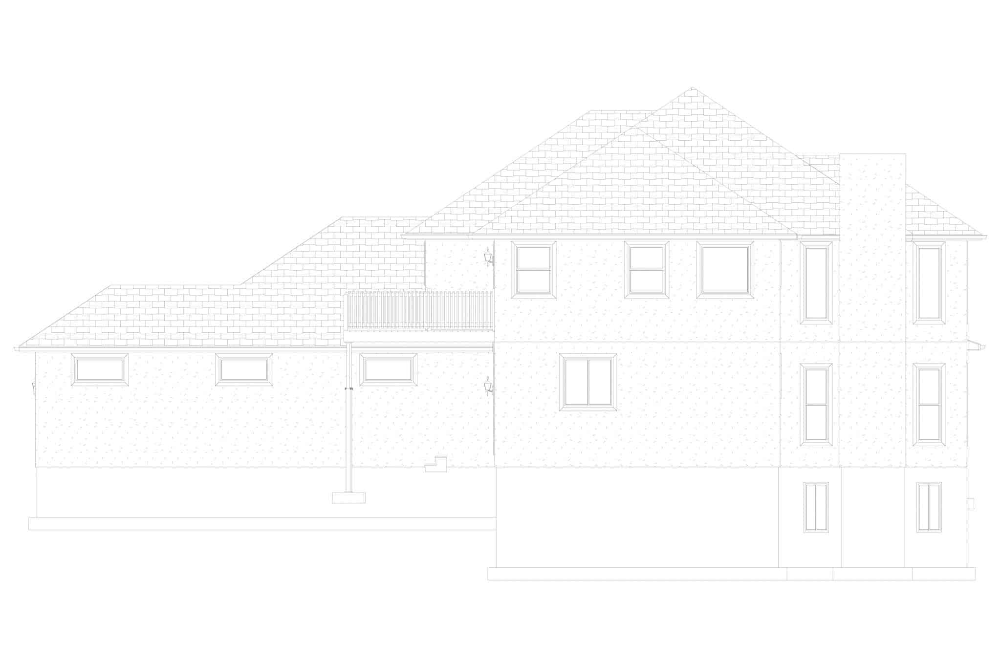 Home Plan Left Elevation of this 3-Bedroom,2664 Sq Ft Plan -187-1005