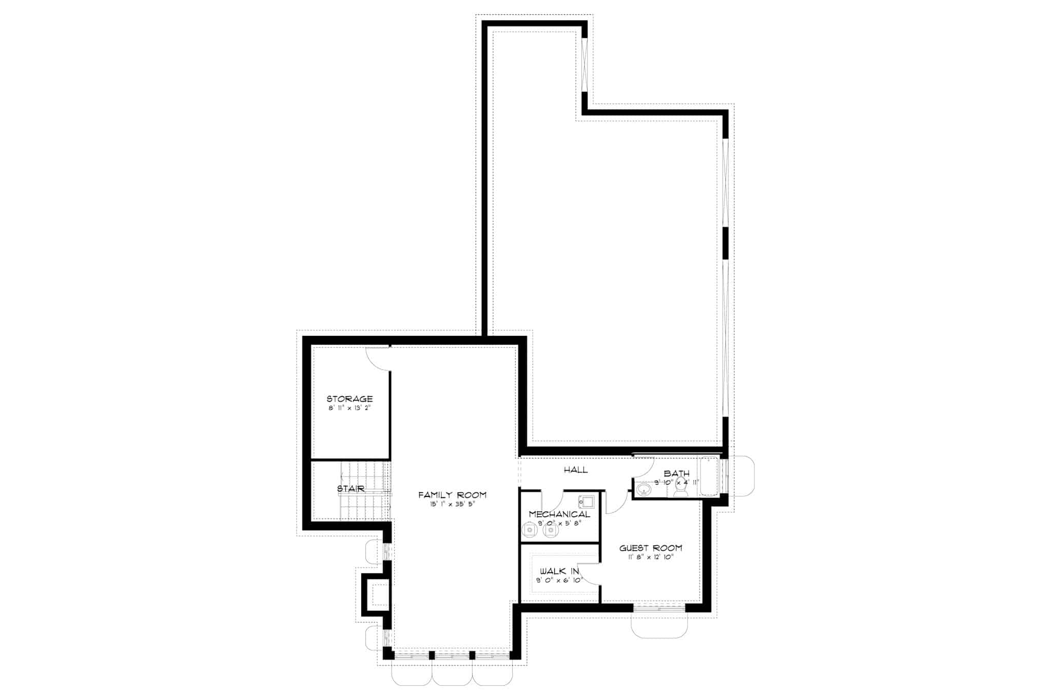 Basement of Contemporary Plan #187-1005