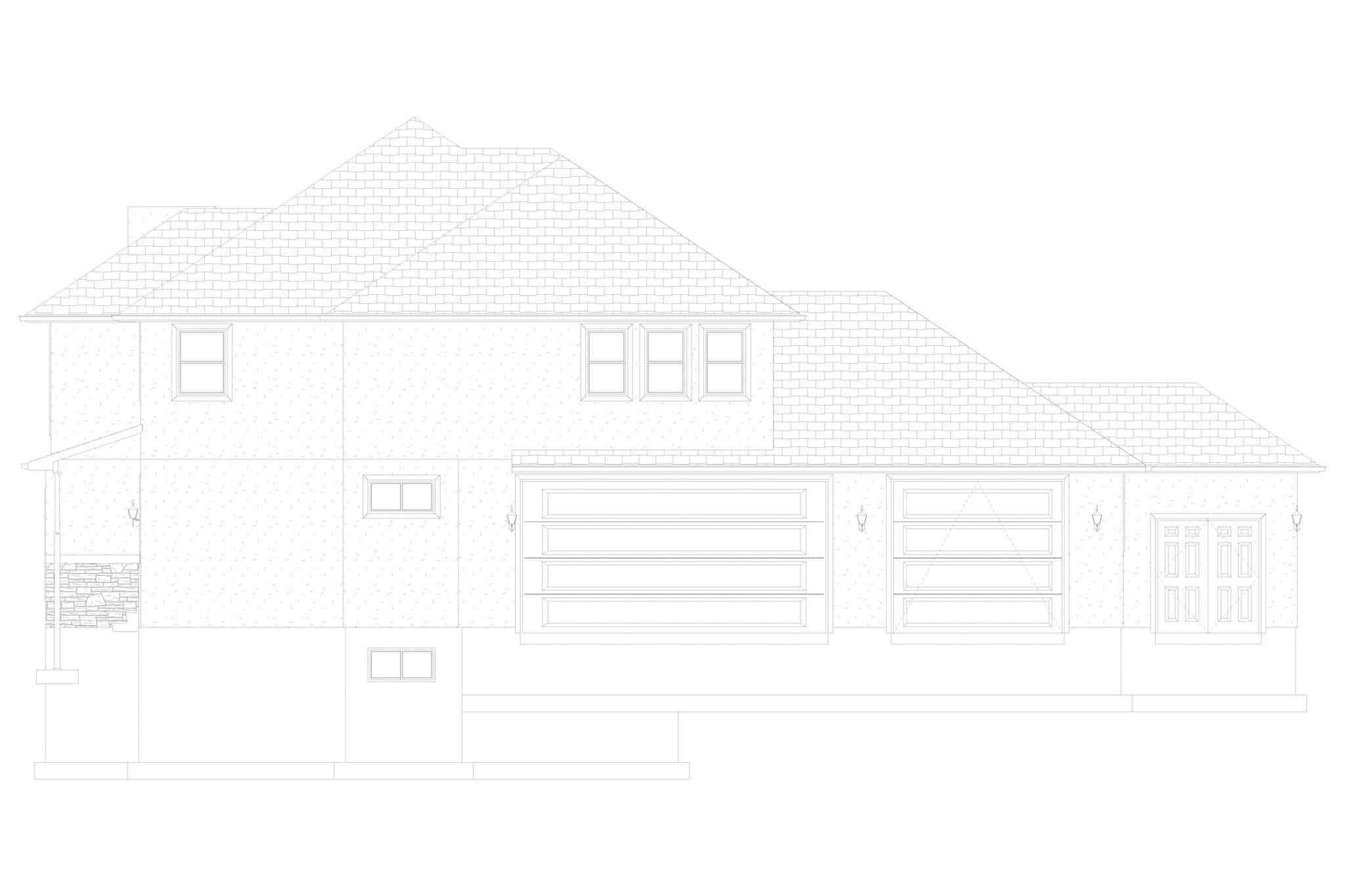 Home Plan Right Elevation of this 3-Bedroom,2664 Sq Ft Plan -187-1005