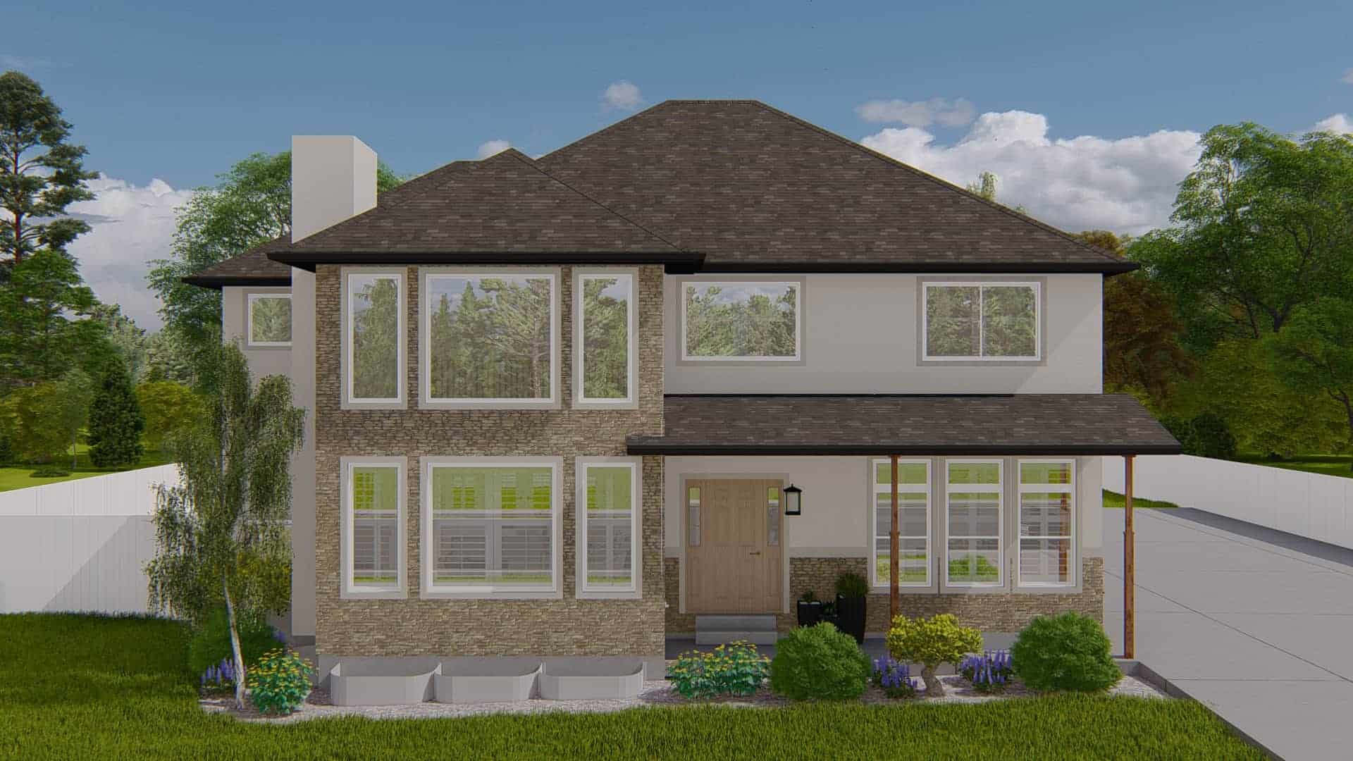 Rear View of this 3-Bedroom,2664 Sq Ft Plan -187-1005