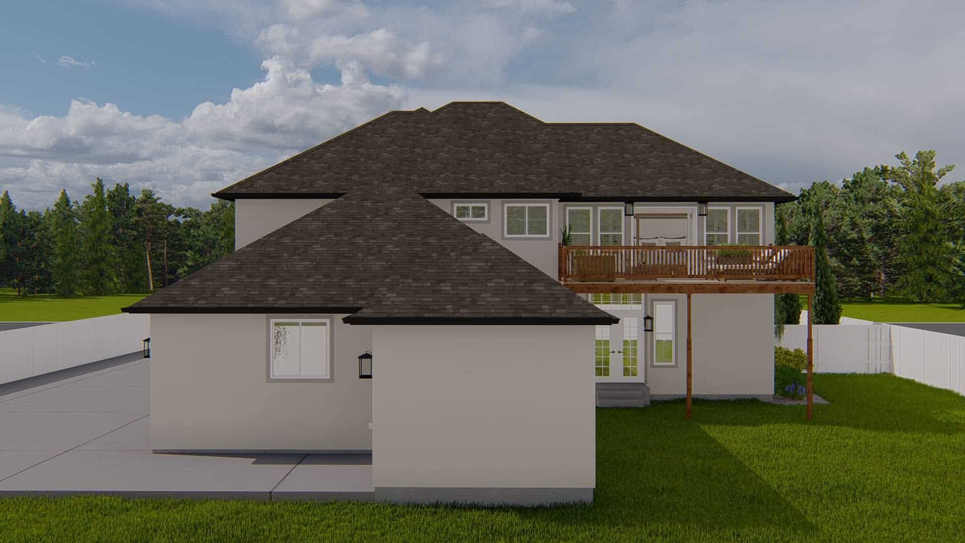 Rear View of this 3-Bedroom,2664 Sq Ft Plan -187-1005