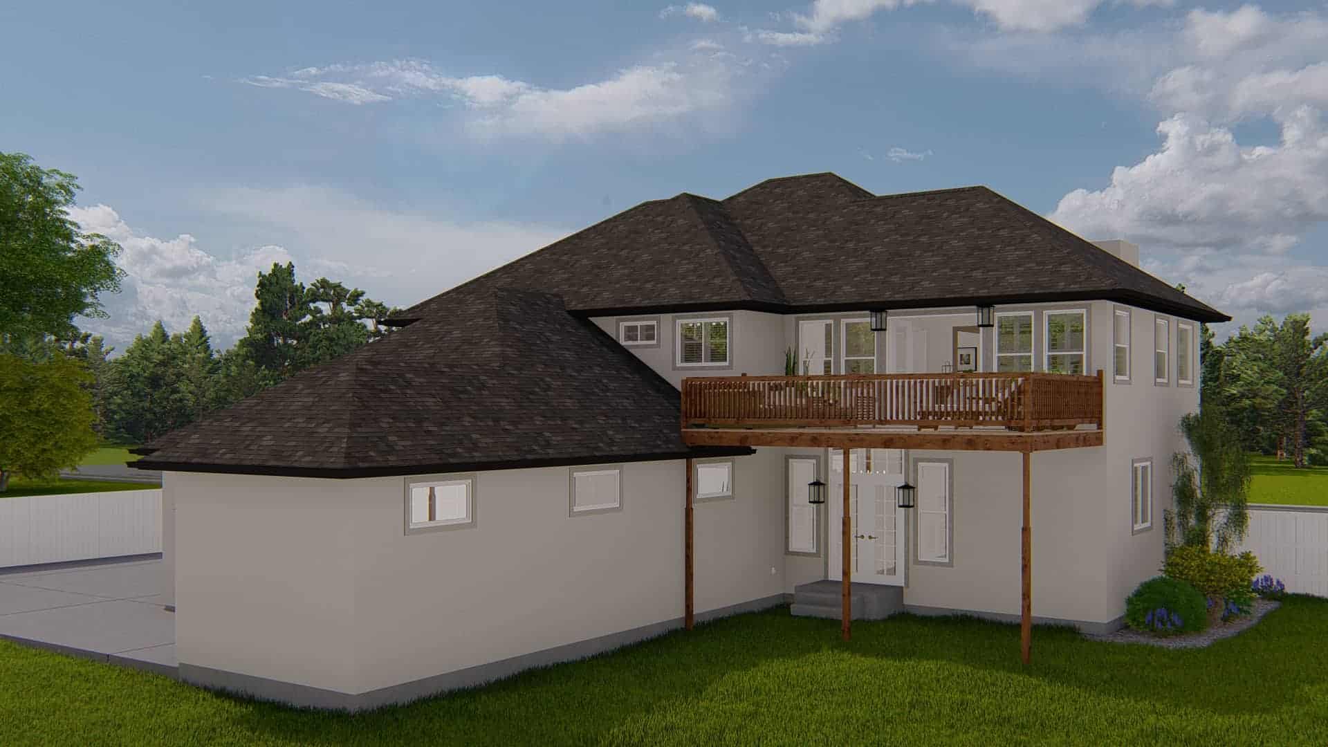 Rear View of this 3-Bedroom,2664 Sq Ft Plan -187-1005