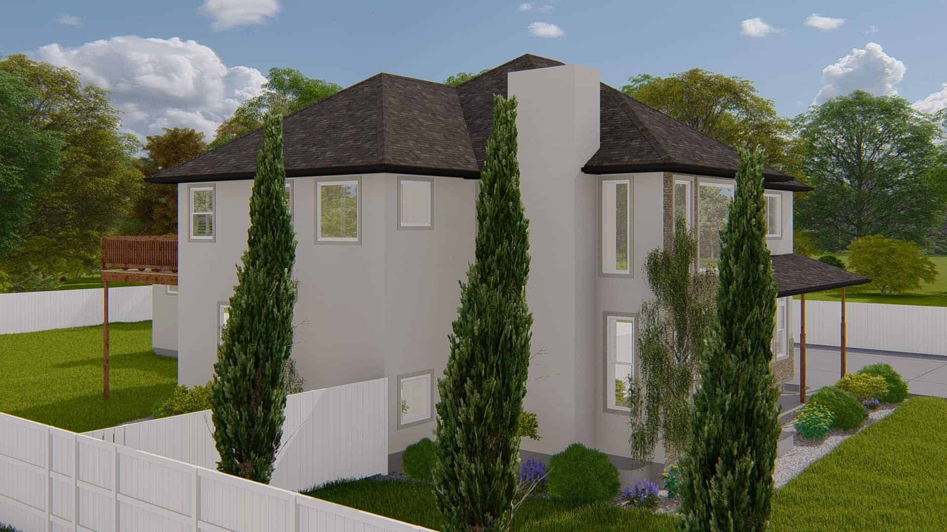 Left Side View of this 3-Bedroom,2664 Sq Ft Plan -187-1005