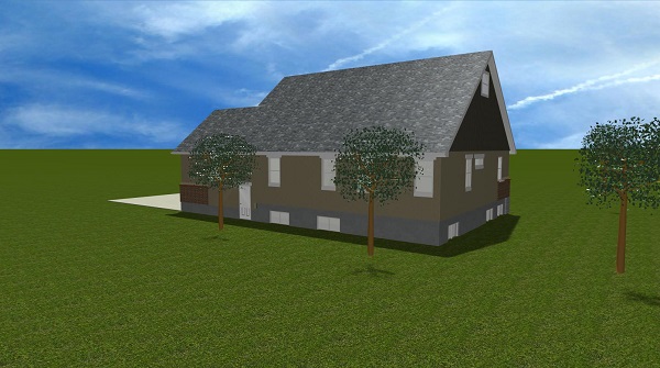 Home Plan Rear Elevation of this 6-Bedroom,2643 Sq Ft Plan -187-1006