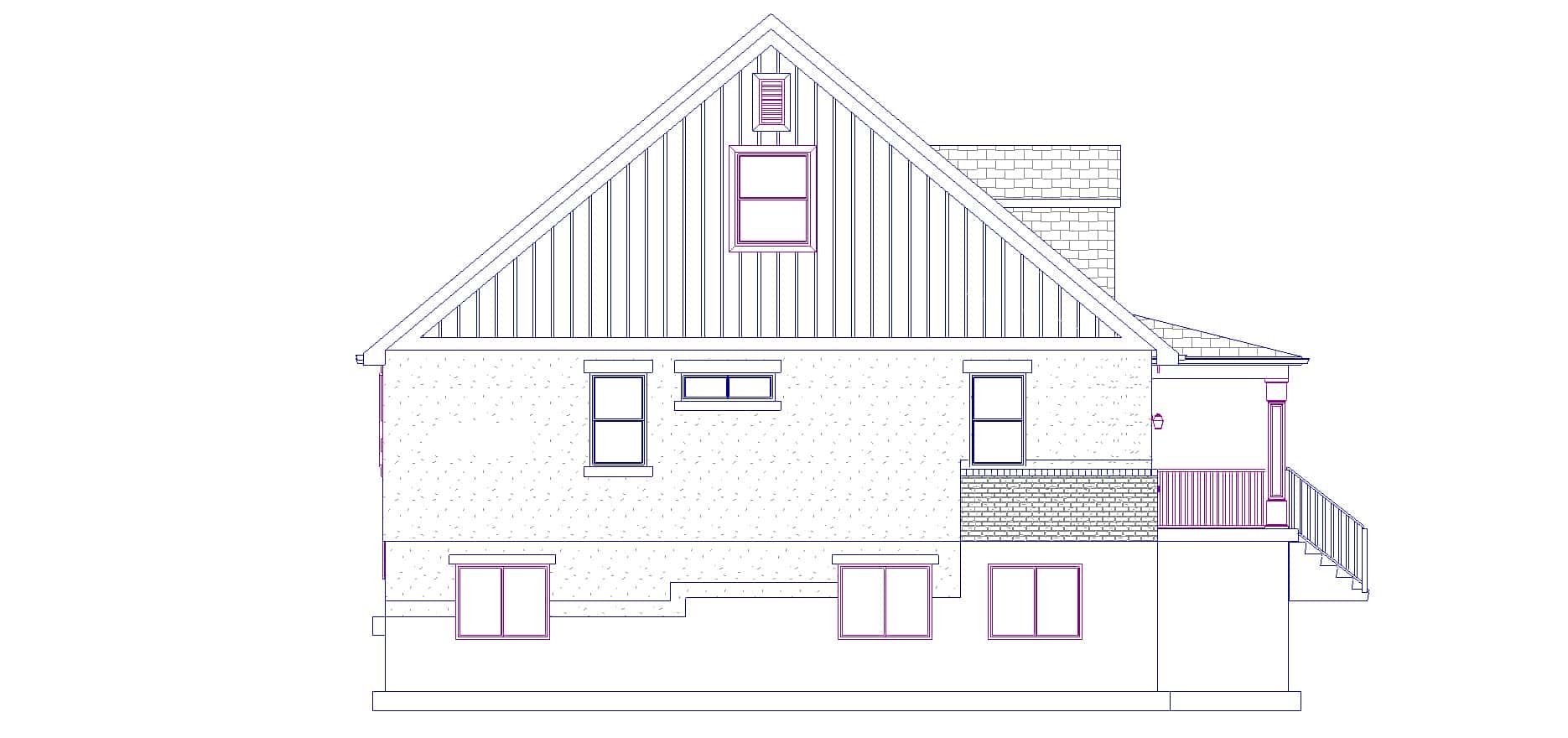 Home Plan Left Elevation of this 6-Bedroom,2643 Sq Ft Plan -187-1006