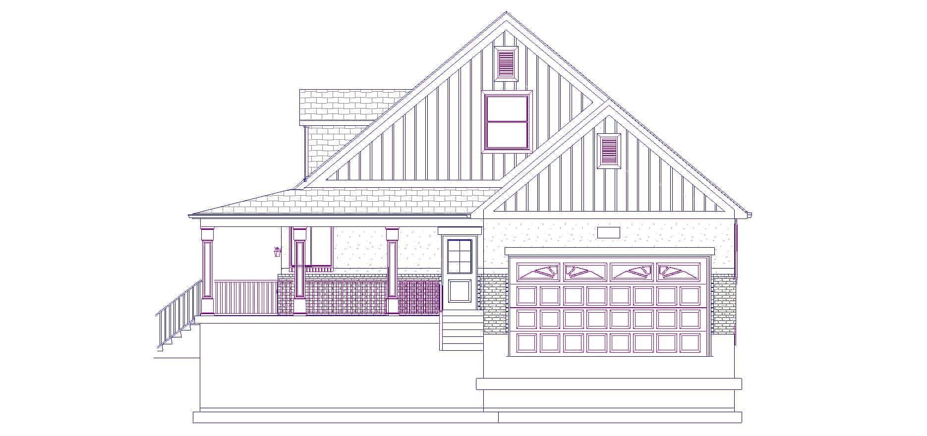 Home Plan Right Elevation of this 6-Bedroom,2643 Sq Ft Plan -187-1006