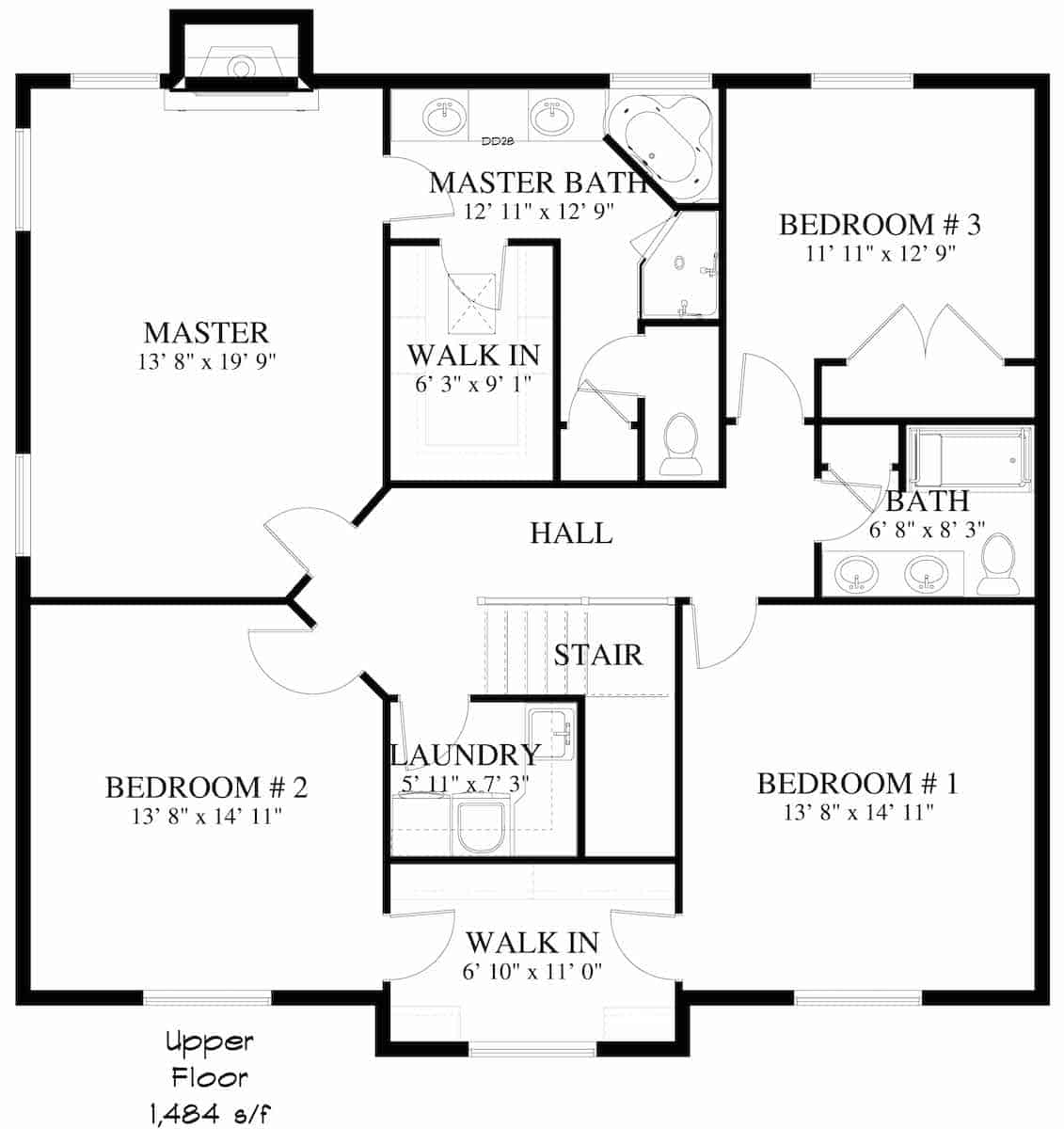 Upper Level of Country Plan #187-1007