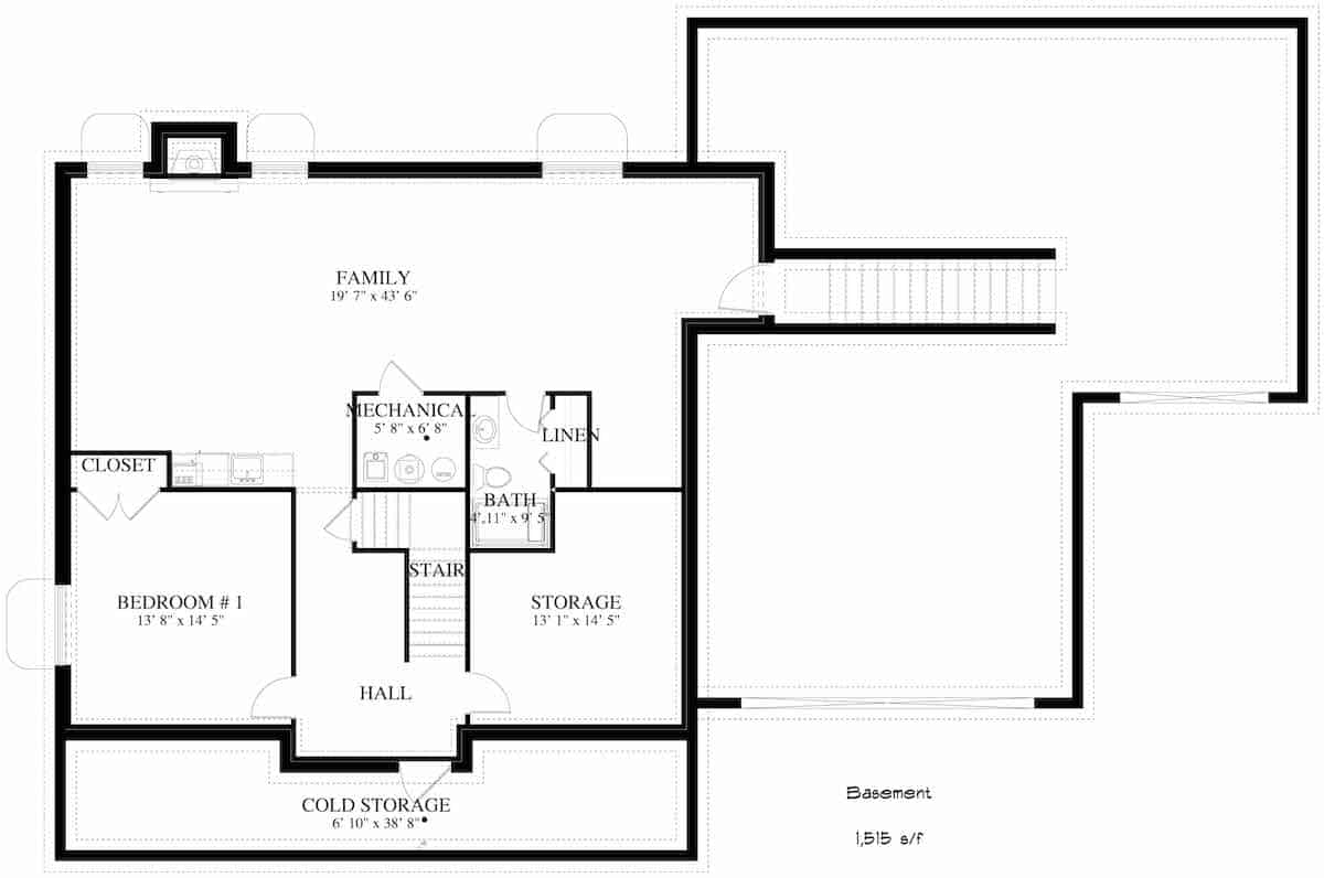 Basement of Country Plan #187-1007