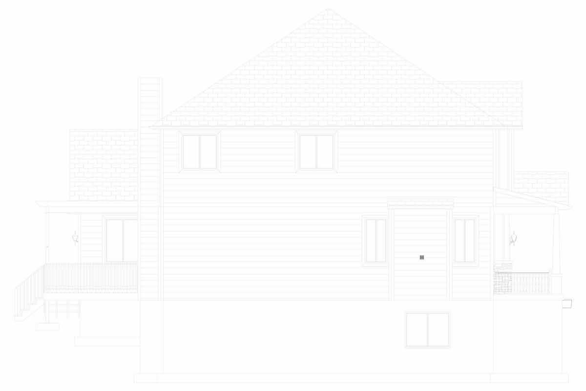 Home Plan Left Elevation of this 5-Bedroom,3016 Sq Ft Plan -187-1007