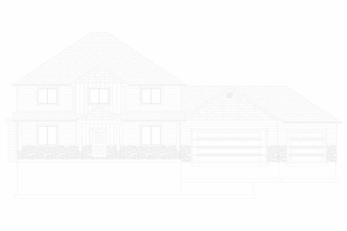 Home Plan Front Elevation of this 5-Bedroom,3016 Sq Ft Plan -187-1007