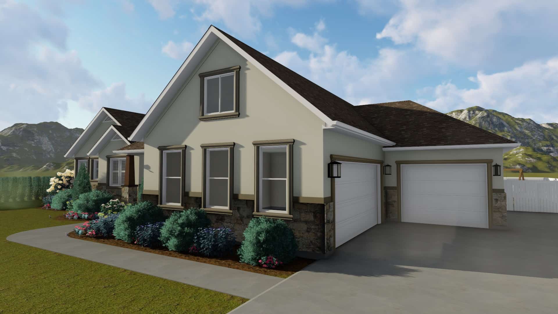 Right Side View of this 2-Bedroom, 2712 Sq Ft Plan - 187-1008